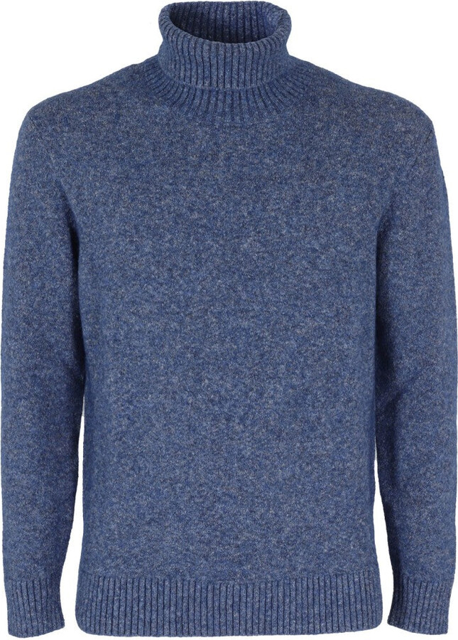 KANGRA Textured High-Collar Knit Pullover With Ribbed Detailing