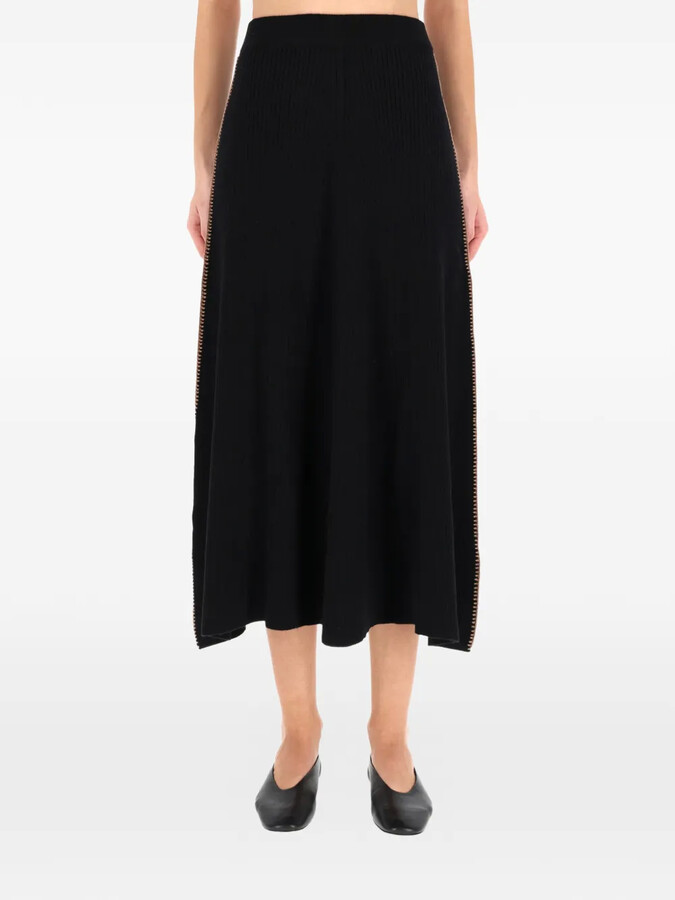 Paul Smith Ribbed-Trim Midi Skirt
