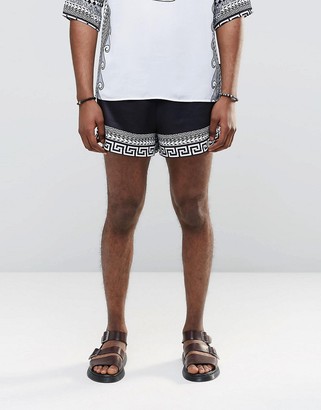 Jaded London Retro Shorts With Global Print