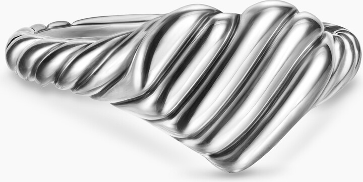 David Yurman Sculpted Cable Heart Pinky Ring in Sterling Silver | Women's | Size 3.5