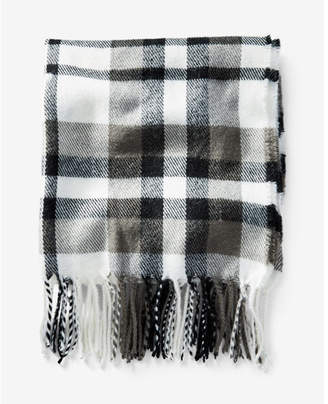 Express fringed plaid scarf