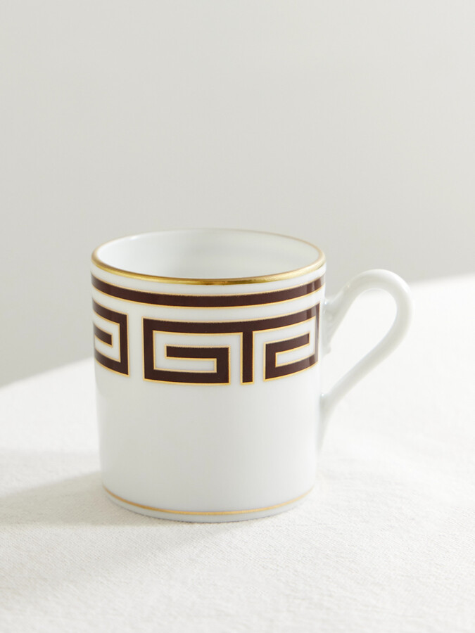 GINORI 1735 - Labirinto Gold-plated Porcelain Coffee Cup - White