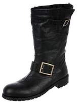 Thumbnail for your product : Jimmy Choo Fur-Lined Leather Boots Black Fur-Lined Leather Boots