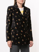 Thumbnail for your product : BLAZÉ MILANO Everynight tulip-print velvet double-breasted blazer