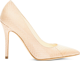 Thumbnail for your product : Brian Atwood Nude Snakeskin Cassandra Pumps