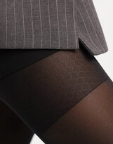Thumbnail for your product : ASOS DESIGN 40 denier tights with bum tum thigh support in black