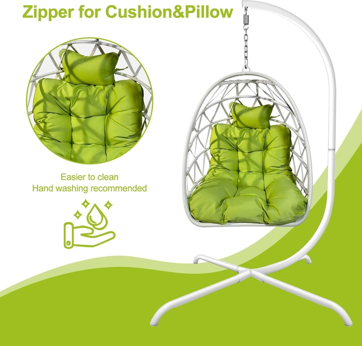 Swing Egg Chair with Stand Outdoor Wicker Rattan ShopStyle