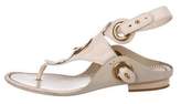 Thumbnail for your product : Ferragamo Leather Ankle Strap Sandals