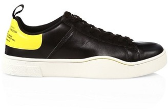 diesel black leather sneakers