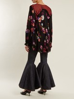 Thumbnail for your product : Preen Line Darcey Ruffle-trimmed Pansy-print Crepe Top - Black Multi
