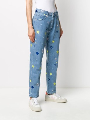 Love Moschino Embroidered Straight Leg Jeans