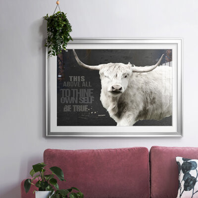 Union Rustic Longhorn Be True Framed On Paper Print