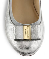 Thumbnail for your product : Kate Spade Tock Crackled Metallic Leather Ballet Flats
