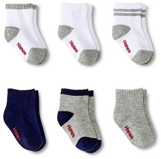 Hanes Toddler Boys' 6-Pack Ankle Socks