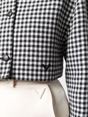 Valentino Cropped check pattern jacket