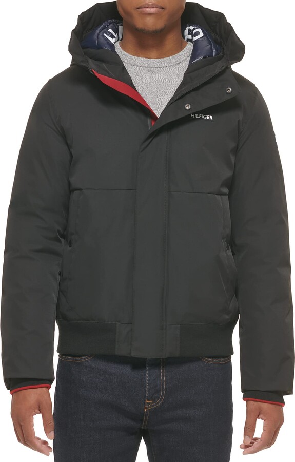 Tommy Hilfiger Men's Arctic Cloth Hooded Bomber - ShopStyle Jackets