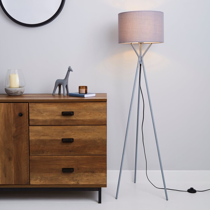 Dunelm Drei Tripod Grey Floor Lamp Grey ShopStyle