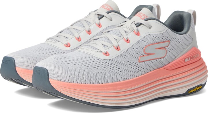 Skechers Women's Max Cushioning Suspension High Road Sneakers Light Gray/Pink 11 Medium