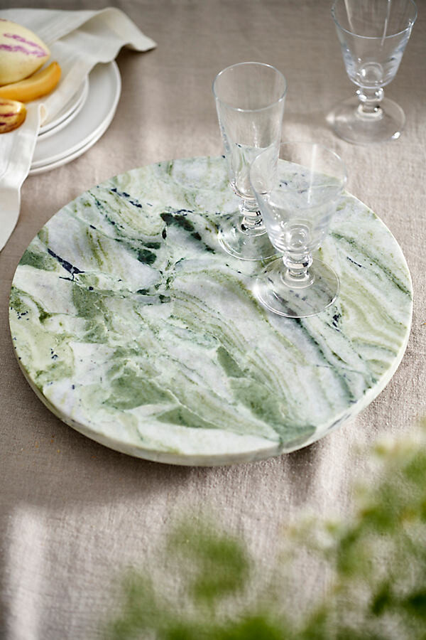 Green Marble Lazy Susan Rotating Tray at Terrain
