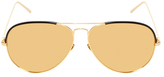 Thumbnail for your product : Linda Farrow Luxe Mirrored Aviator Frame