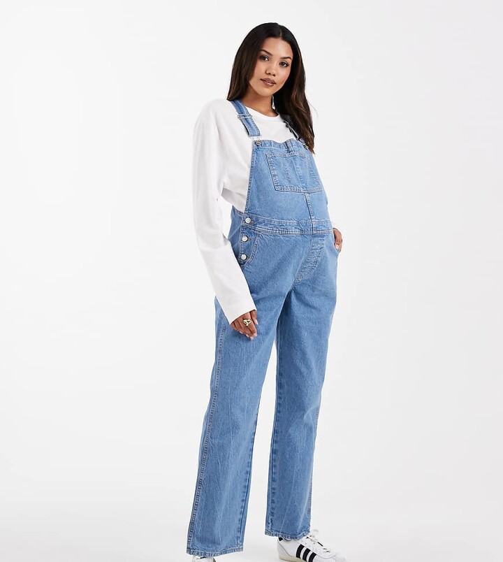 ASOS Maternity ASOS DESIGN Maternity overalls in mid blue