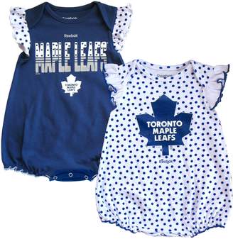 Reebok Toronto Maple Leafs Newborn Girls Polka Fan 2-Pack Bodysuit Set