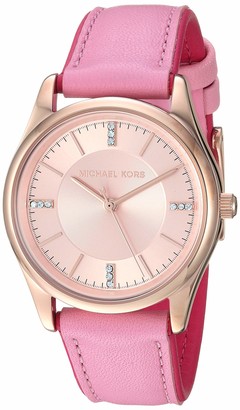 Michael Kors Women's Colette Stainless Steel Quartz Watch with Leather Strap