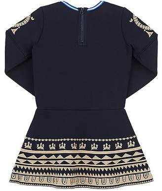 Scotch R'Belle FOLKLORIC-EMBROIDERED NEOPRENE A-LINE DRESS
