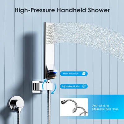 E.m. 12 Inch Shower Faucet Set With Push-Button