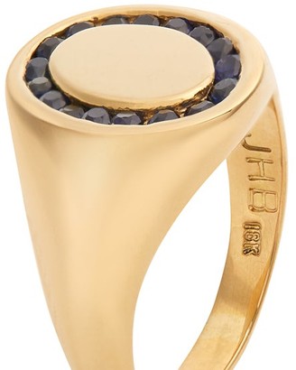JESSICA BIALES Sapphire & 18kt Gold Signet Ring - Blue
