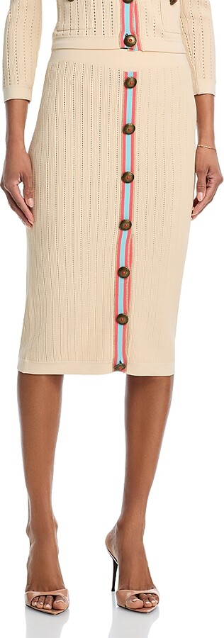 L'Agence Melania Pointelle Knit Skirt