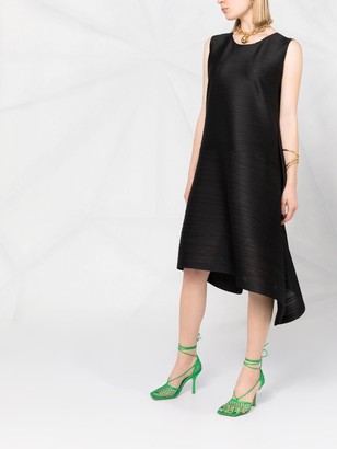 Pleats Please Issey Miyake Asymmetrical Sleeveless Dress
