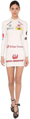 Off-White Off White Multi Logo Stretch Jersey Mini Dress