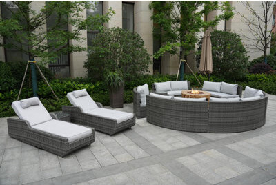 Direct Wicker Feicien Wicker/Rattan 14 - Person Seating Group With Cushions