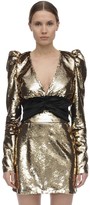 Thumbnail for your product : Amen Puff Sleeves Sequined Satin Top