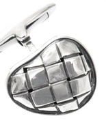 Thumbnail for your product : Bottega Veneta Intrecciato-engraved silver cufflinks