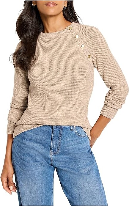 NIC+ZOE Soft Thermal Button Top Women's Clothing Walnut : XS (US 0-2), Nylon/Polyester/Rayon
