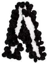 Thumbnail for your product : Adrienne Landau Fur Pom-Pom Scarf Black Fur Pom-Pom Scarf