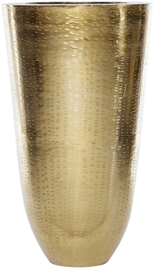 Vivian Lune Home Modern Large Cylindrical Aluminum Gold Floor Vase - 14" x  24" - ShopStyle