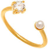 Thumbnail for your product : Lord & Taylor Gold-Tone Sterling Silver & Cubic Zirconia Cuff Ring
