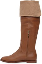 Thumbnail for your product : Max Mara 20mm Brigg Fold-over Leather Tall Boots