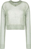 V-neck open-knit sweater 