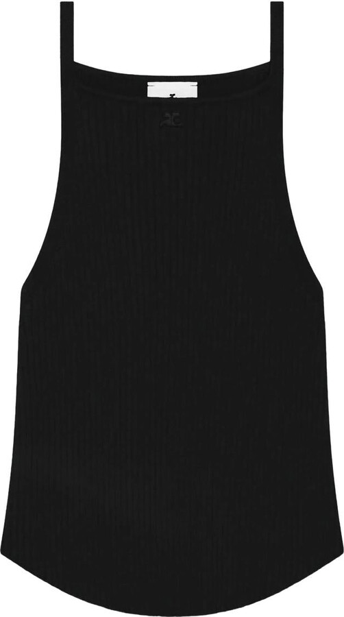 Courreges Circle Rib Knit Top