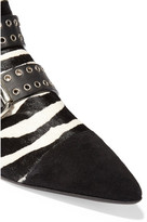 Thumbnail for your product : Isabel Marant Rolling Zebra-print Calf Hair, Suede And Leather Ankle Boots - Zebra print