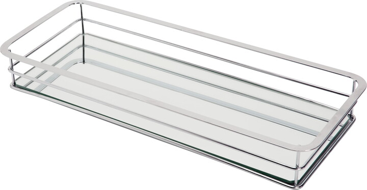 Home Details Vanity Tray with Chrome Finish, 16.30" x 7" x 2.2"
