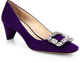 Thumbnail for your product : Prada Suede Buckle Pumps