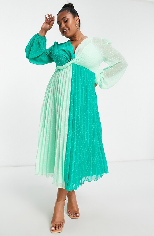 Long Sleeve Asos Plus Size Midi Dresses Plus Size Colorblock Dress