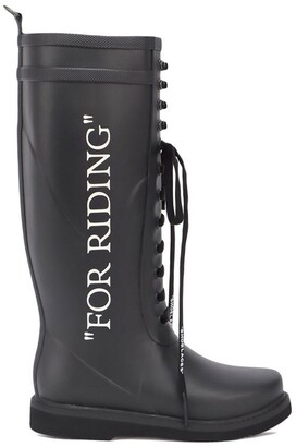 Off-White For Riding Printed Lace-Up Boots