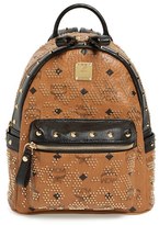 Thumbnail for your product : MCM 'Mini Visetos' Studded Logo Print Backpack