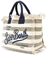 Thumbnail for your product : MC2 Saint Barth Striped Logo Print Beach Bag